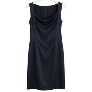 HENNES Little Black Dress Women Sz 8‎ Sleeveless Scoop Neck Silky Princess Seams